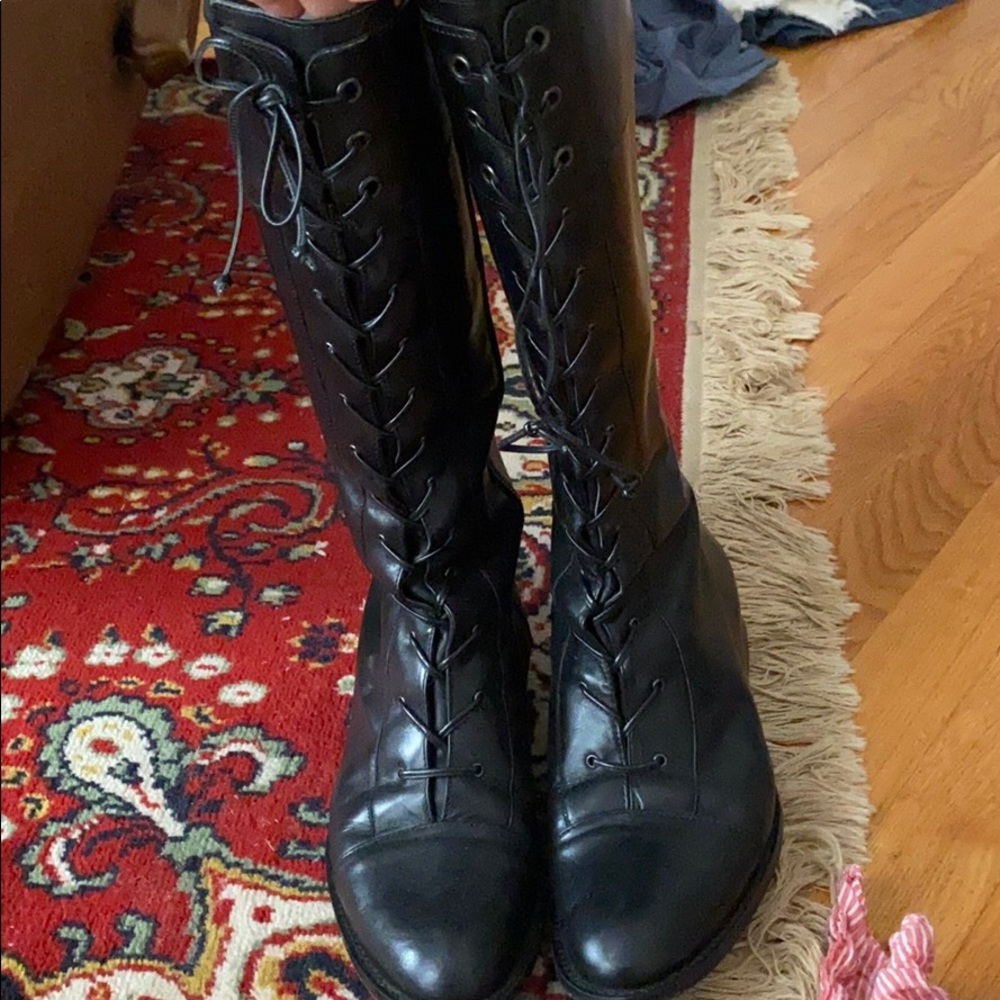 Via Spiga Lace Up Knee Boots